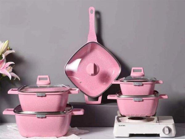 Enamel Cookware Set with Lid
