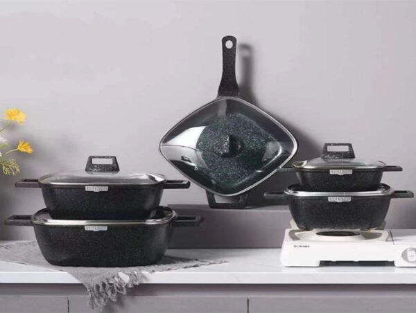 Enamel Cookware Set with Lid