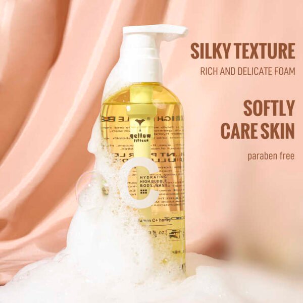 Factory Honey Vitamin C Organic Shower Gel Cleaning Exfoliation High Bubble Body Wash Liquid Private Label