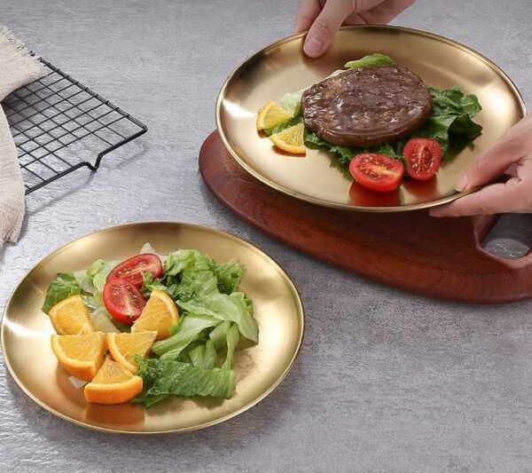 Stainless Steel Round Dinner Plates