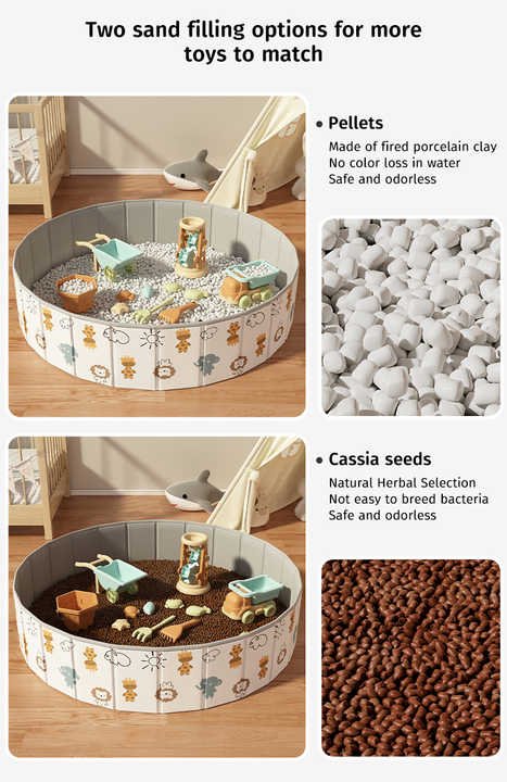 MIGO BEAR Kids Indoor Sand Pool Playpen