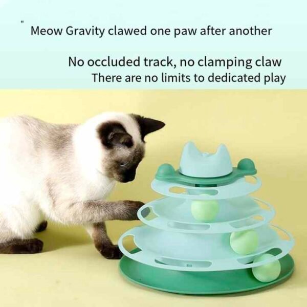 Blue Orange Green Four-Layer Cat Turntable Toy