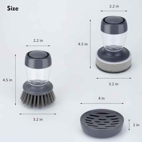 Soap Dispensing Dish Scrubber Set