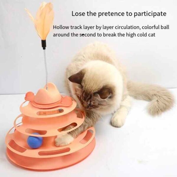 Blue Orange Green Four-Layer Cat Turntable Toy