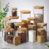 Glass Storage Jars with Bamboo Lids