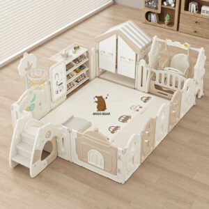 MIGO Bear Foldable Kids Playpen Set