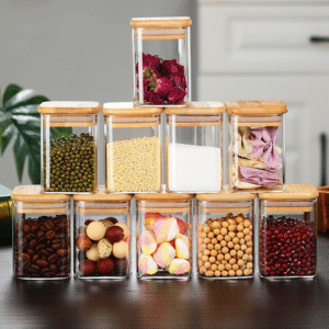 Glass Storage Jars with Bamboo Lids