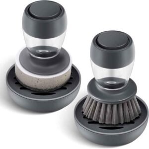 Soap Dispensing Dish Scrubber Set