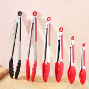 Silicone-Tipped Kitchen Tongs Set
