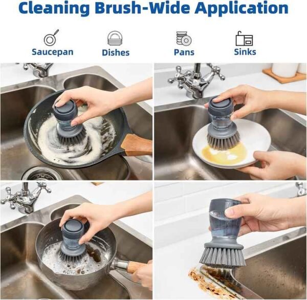 Soap Dispensing Dish Scrubber Set