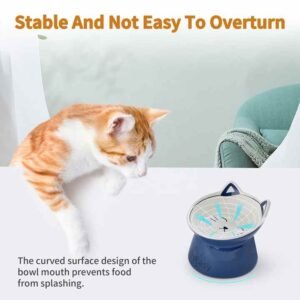 Easy Clean Durable Ceramic Raised Pet Bowl