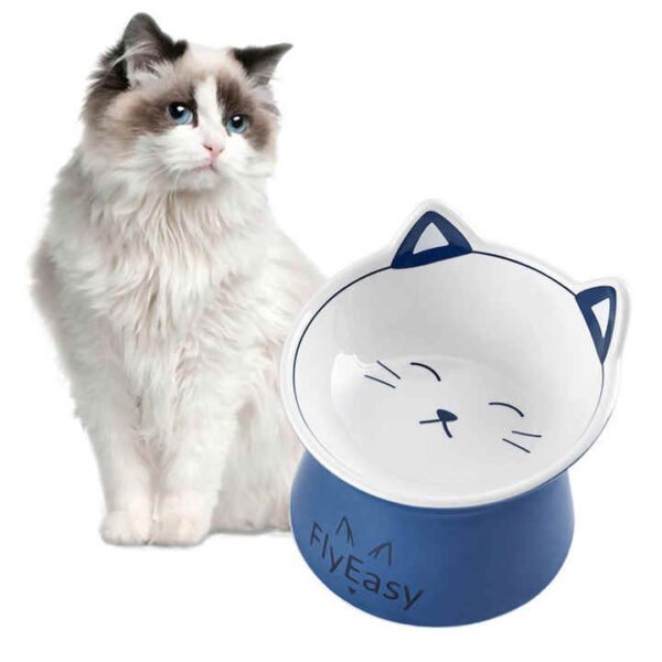 Easy Clean Durable Ceramic Raised Pet Bowl