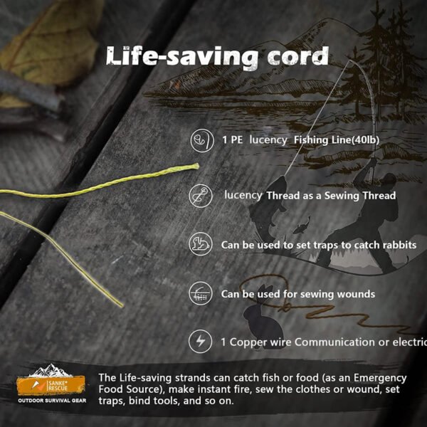 Survival Paracord Fire Starter Rope